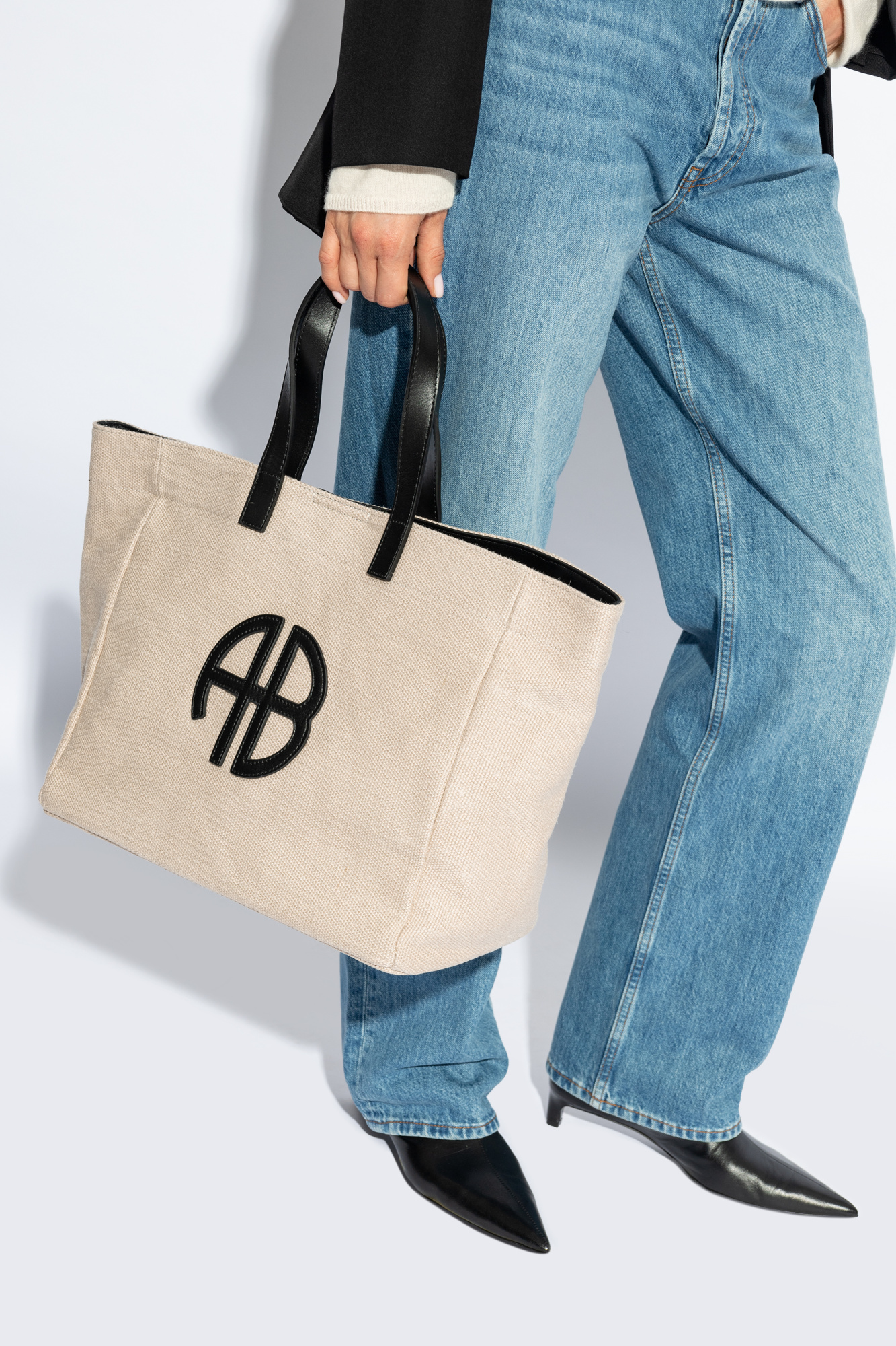 Beige Shopper bag Back Anine Bing - SchaferandweinerShops GB